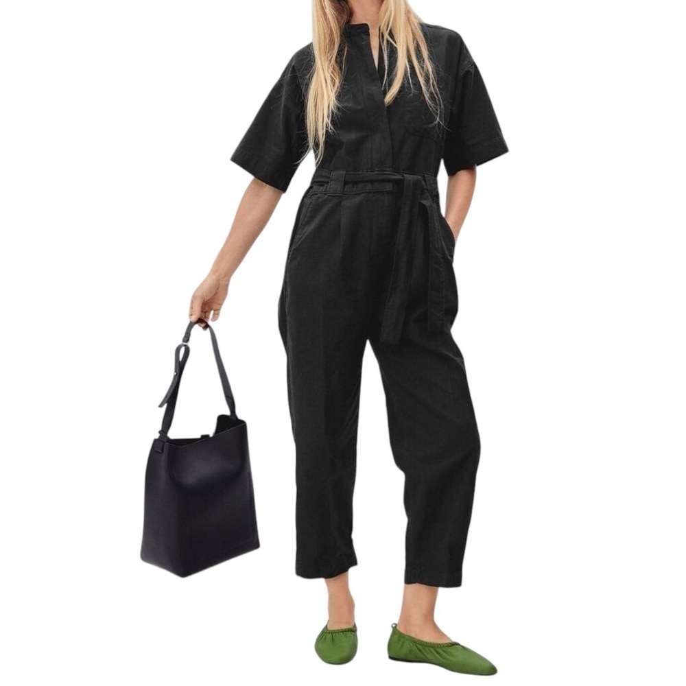 EVERLANE The Fatigue Short Sleeve Utility Jumpsuit Boilersuit